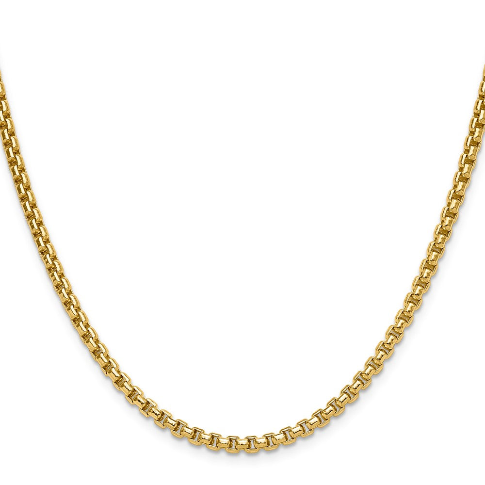 14K 3.7mm Semi-Solid Diamond-cut Round Box Chain