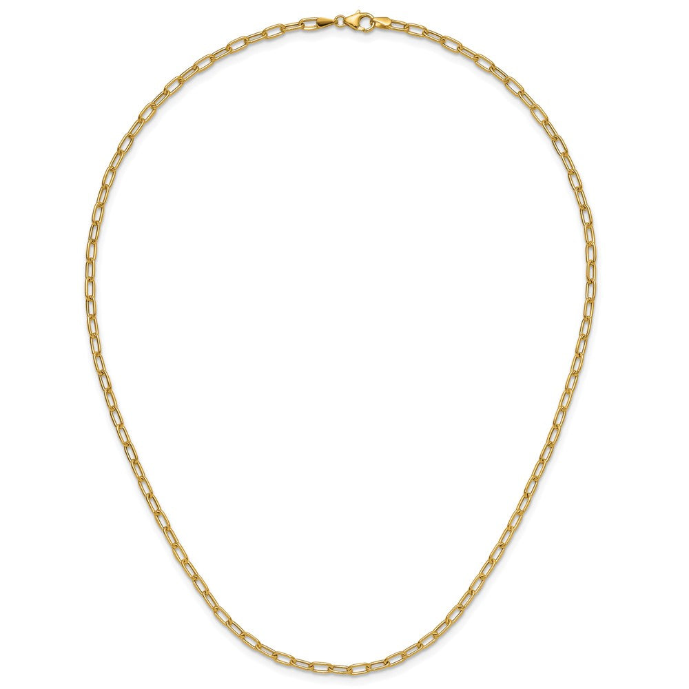 14K 3.0mm Semi-Solid Paperclip Chain