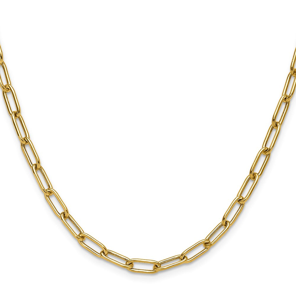 14K 4.5mm Semi-Solid Paperclip Chain