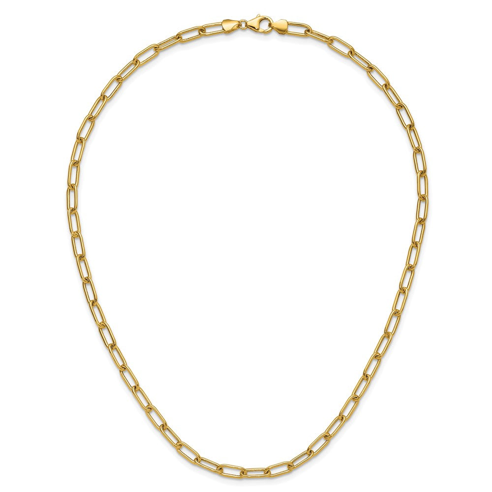 14K 4.5mm Semi-Solid Paperclip Chain