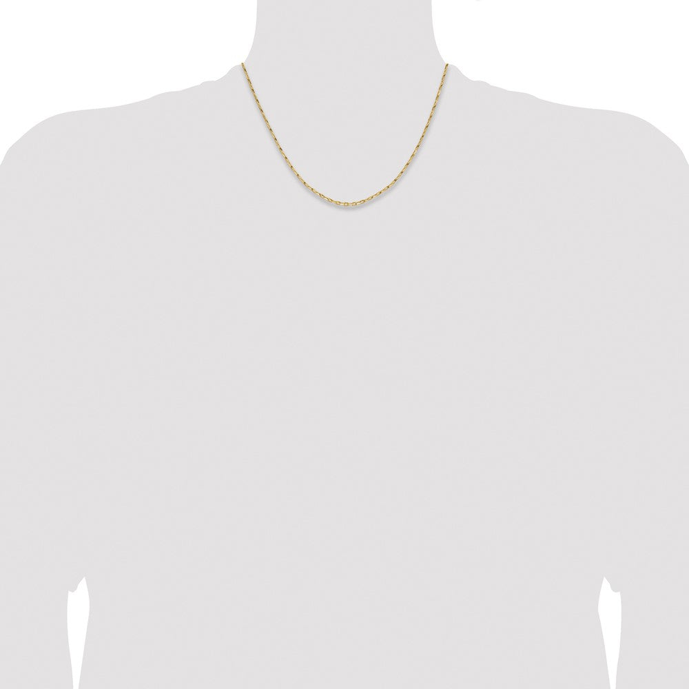 14K 1.75mm Diamond-cut Open Long Link Cable Chain