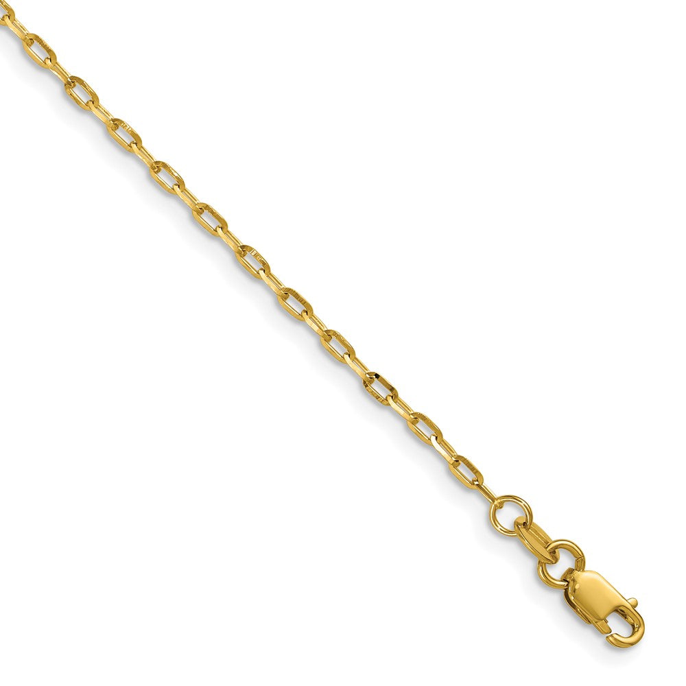 14K 1.75mm Diamond-cut Open Long Link Cable Chain