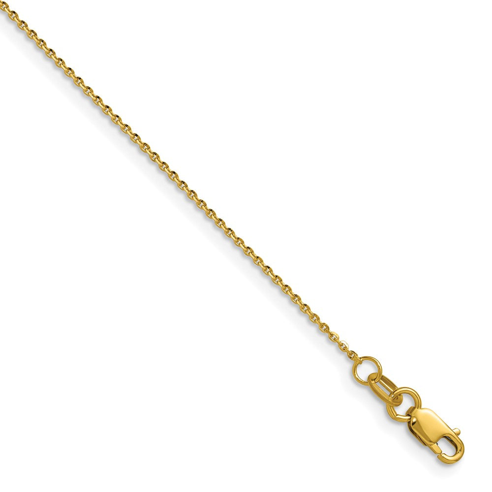 14K 1mm Diamond-cut Oval Link Chain