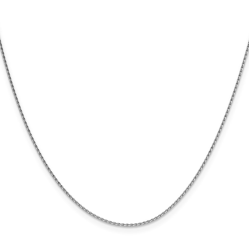 14K White Gold 1mm Diamond-cut Oval Link Chain