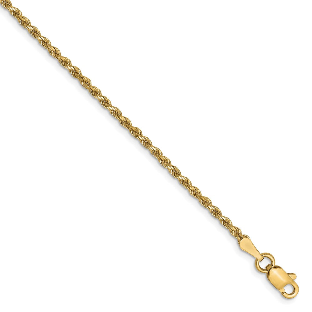10K 1.5mm Diamond-cut Rope Chain Anklet