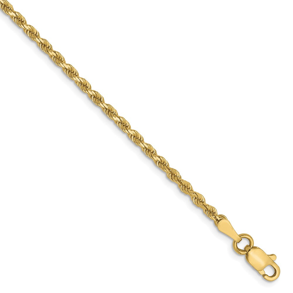 10K 1.75mm Diamond-cut Rope Chain Anklet