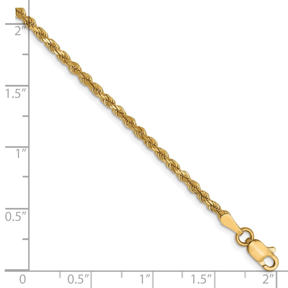 10K 2.0mm Diamond-cut Rope Chain Anklet