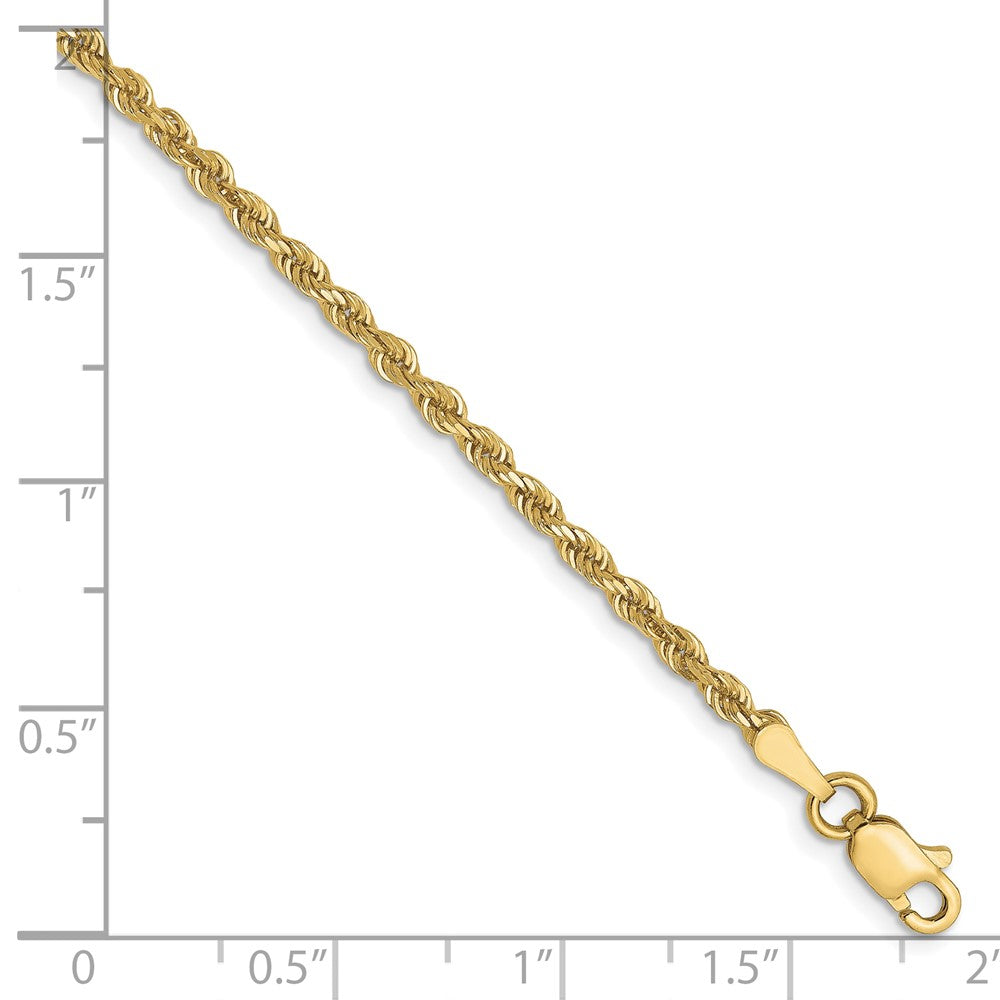 10K 2.25mm Diamond-cut Rope Chain Anklet