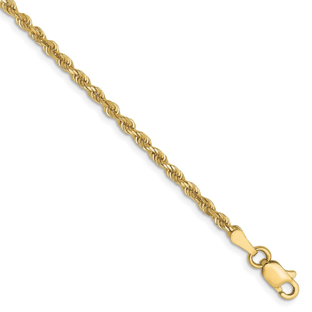 10K 2.25mm Diamond-cut Rope Chain Anklet
