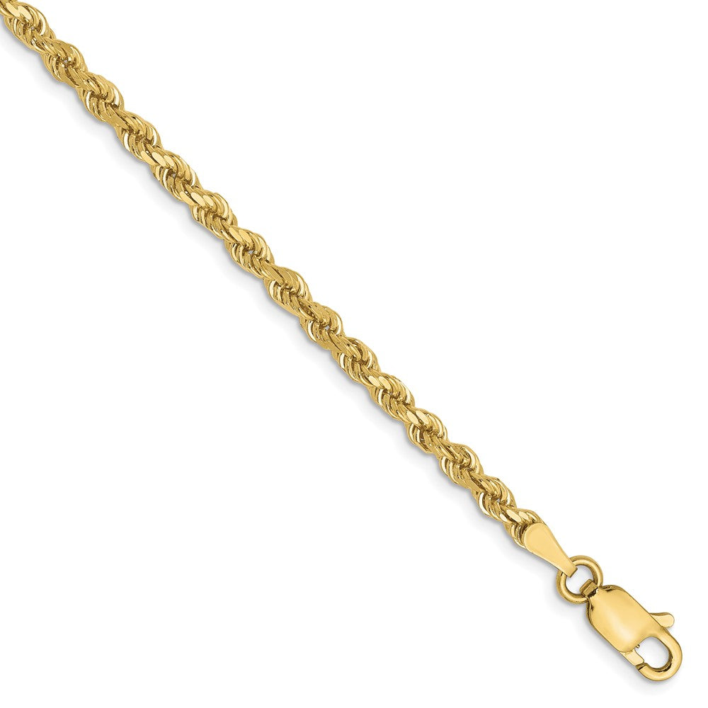10K 2.75mm Diamond-cut Rope Chain Anklet