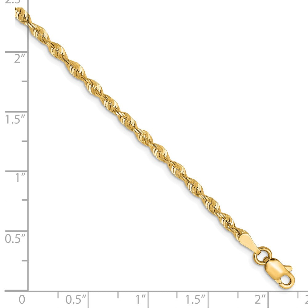 10K 2.5mm Ultra Diamond-cut Lightweight Rope Chain