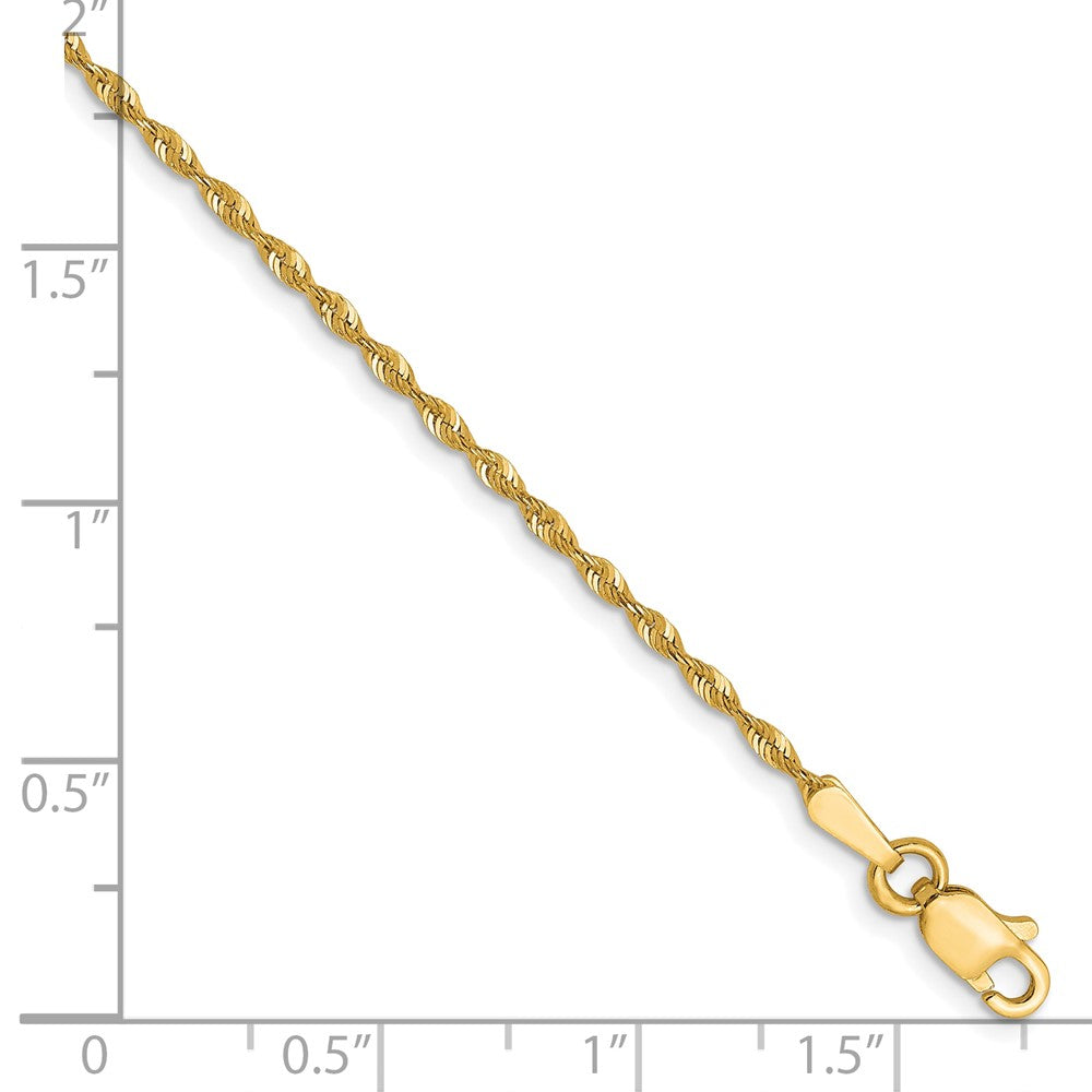 10K 1.5mm Ultra Diamond-cut Lightweight Rope Chain Anklet
