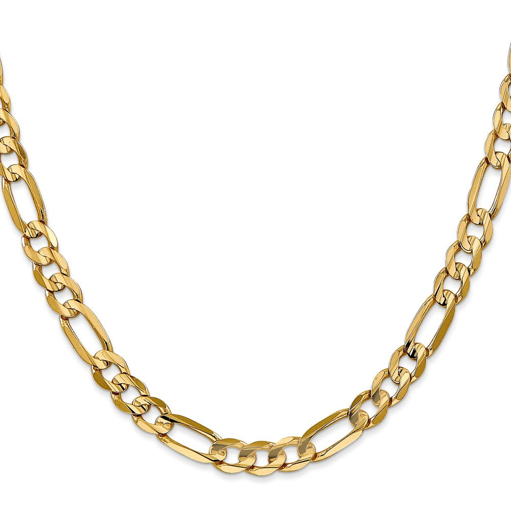 10K 6mm Concave Open Figaro Bracelet