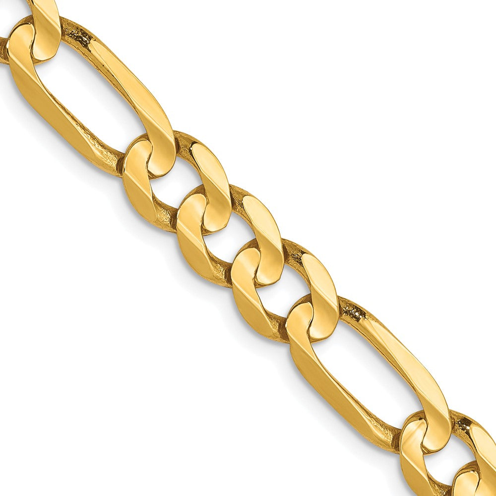 10K 6mm Concave Open Figaro Bracelet
