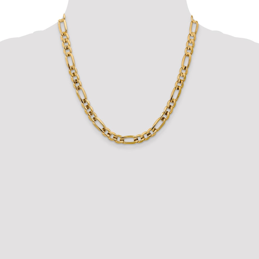 10K 7.5mm Concave Open Figaro Bracelet