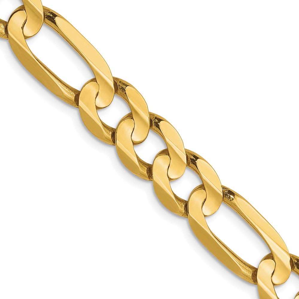 10K 7.5mm Concave Open Figaro Bracelet