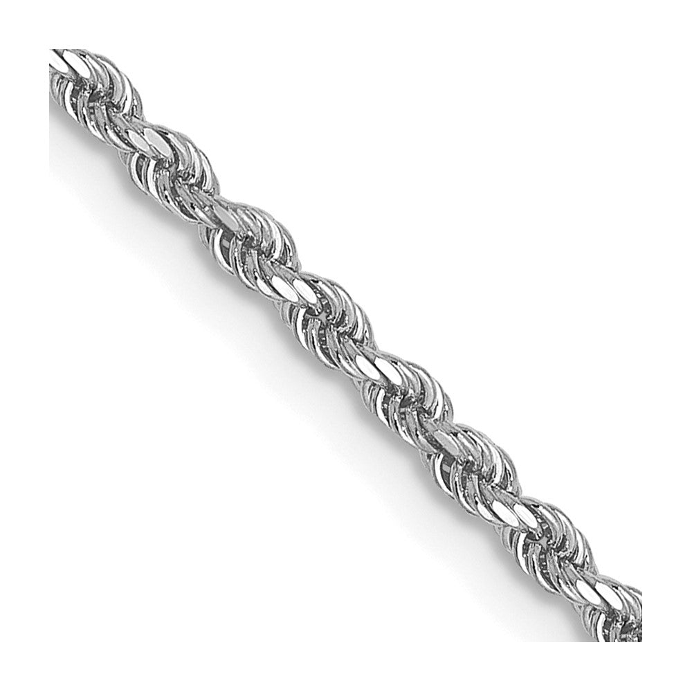 10K White Gold 1.5mm Diamond-cut Rope Chain