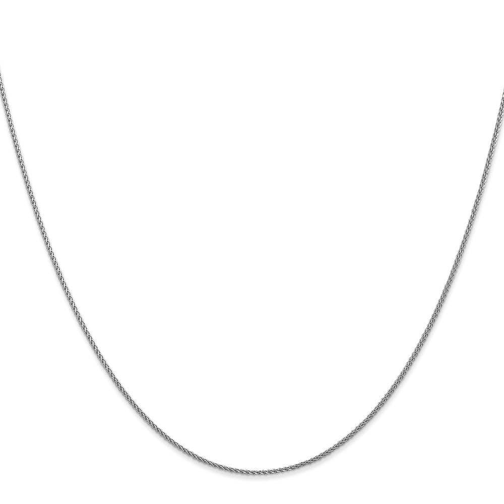 10K White Gold 1mm Diamond-cut Spiga Chain