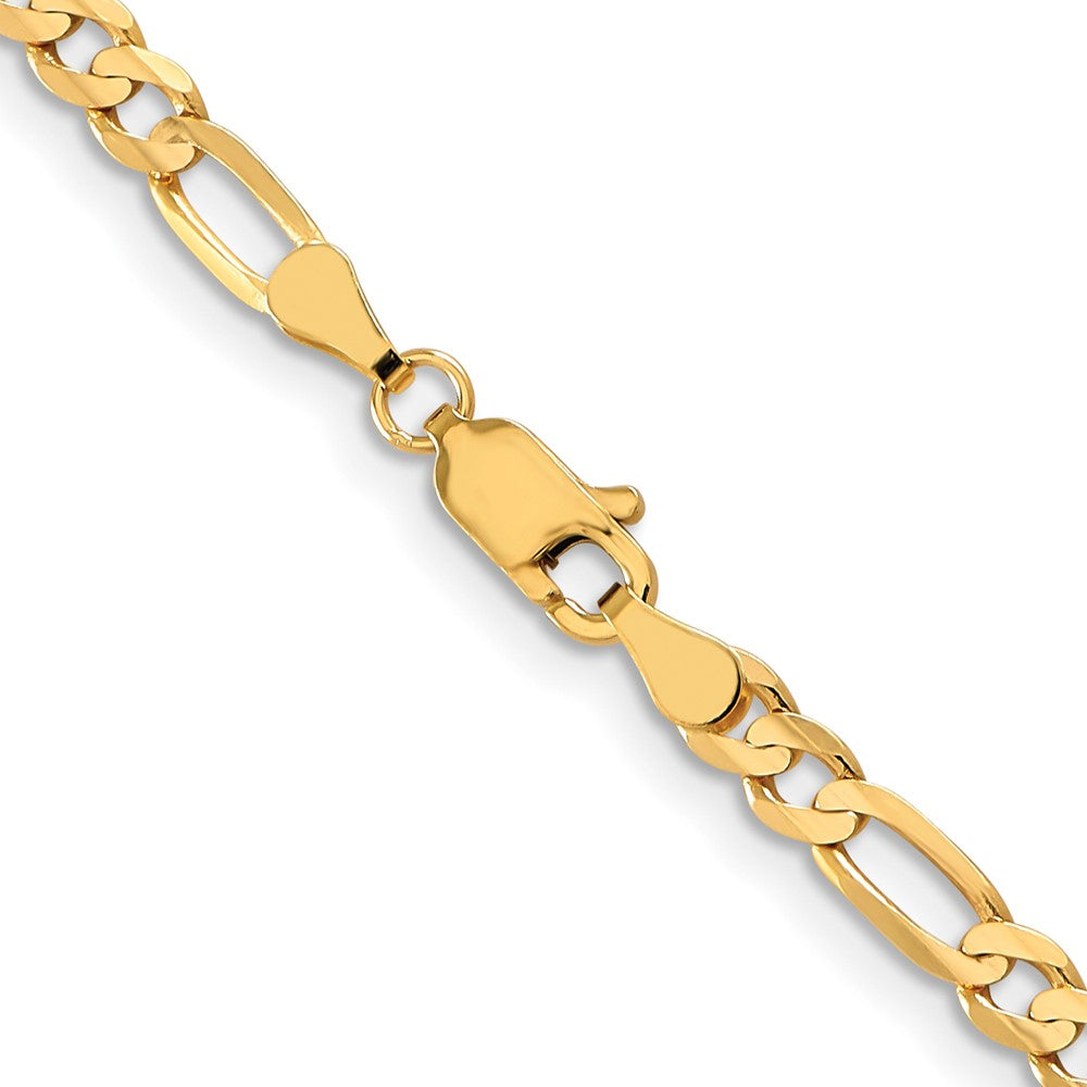 10K 4mm Concave Open Figaro Chain