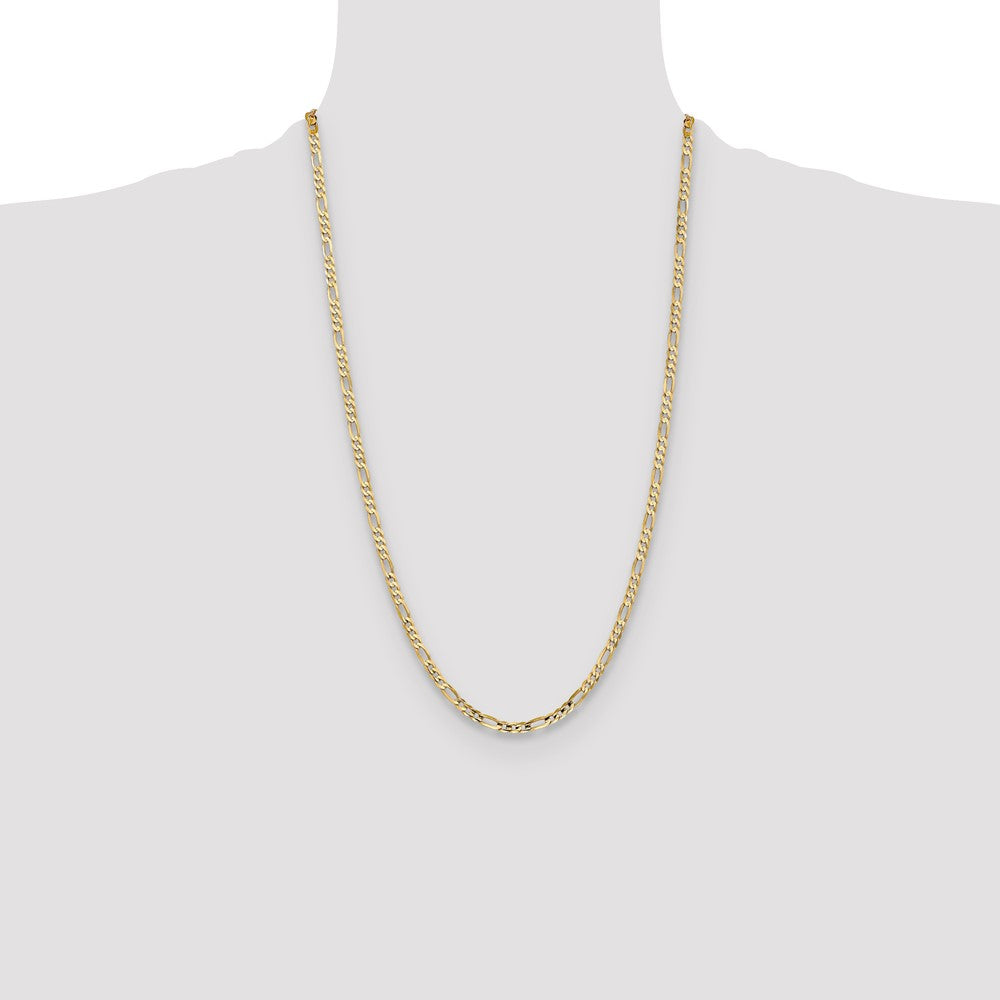 10K 4mm Concave Open Figaro Chain