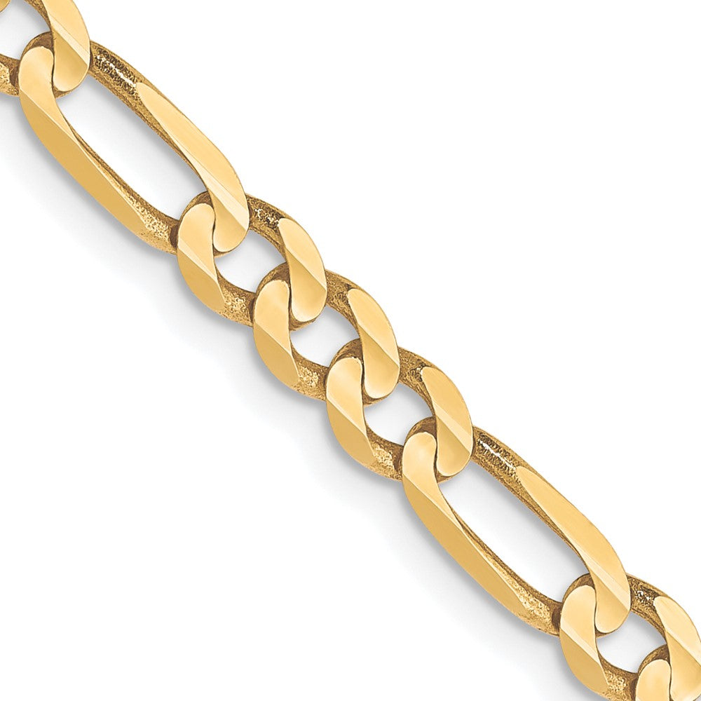 10K 4mm Concave Open Figaro Chain