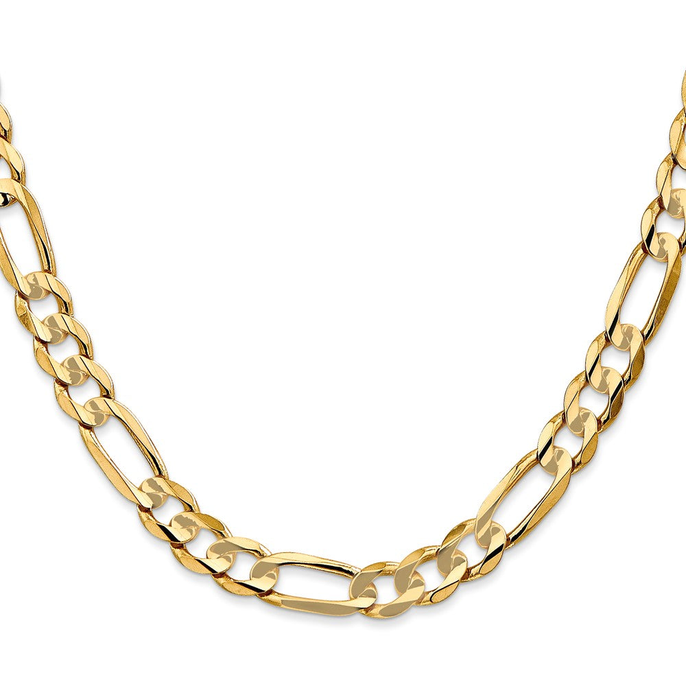 10K 6.75mm Concave Open Figaro Chain