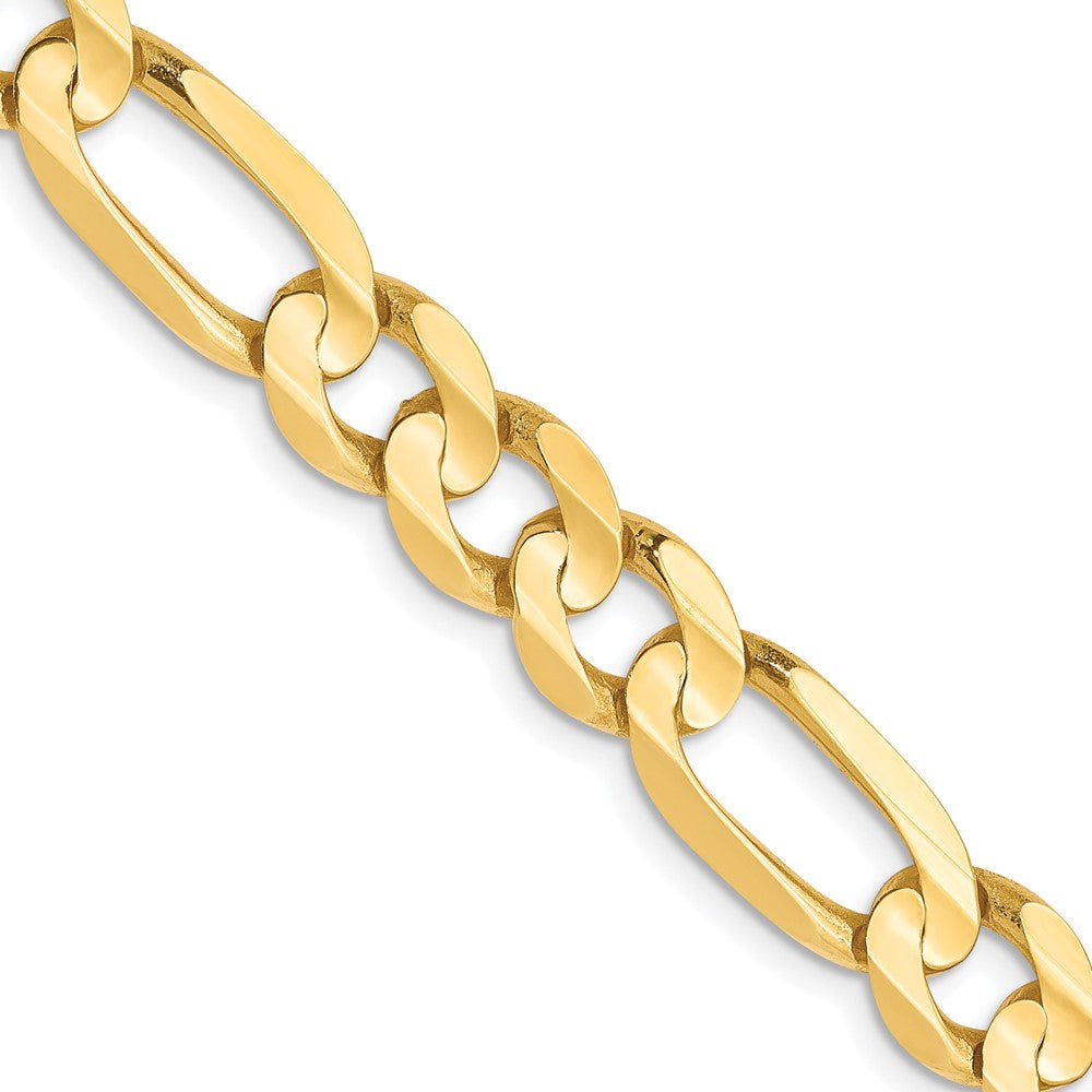 10K 6.75mm Concave Open Figaro Chain