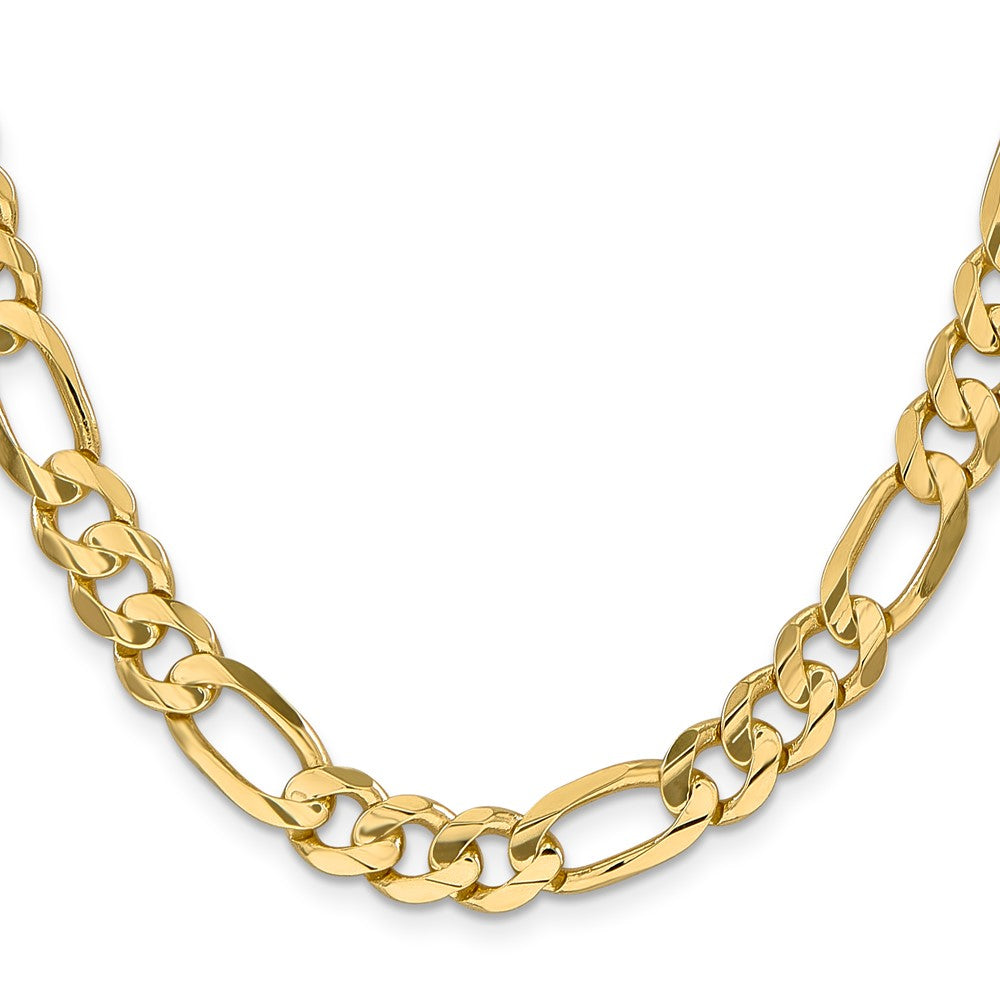 10K 8.75mm Concave Open Figaro Chain