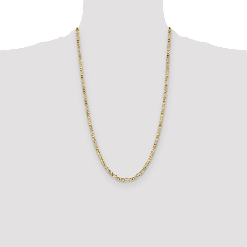 10K 4.4mm Semi-Solid Figaro Chain