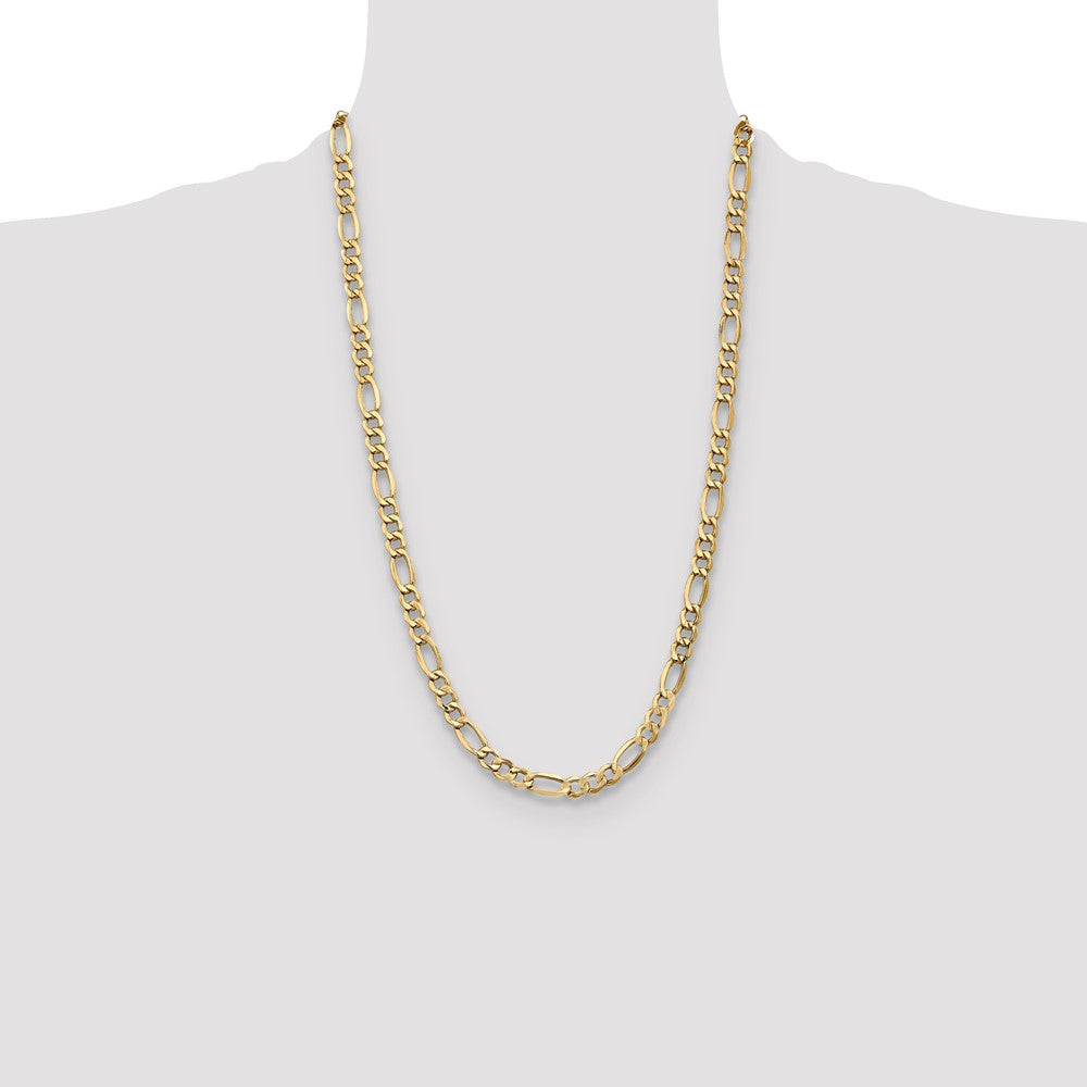 10K 7.3mm Semi-Solid Figaro Chain
