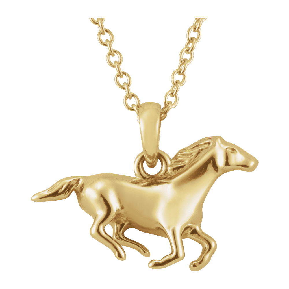 GC Cavallo 14K Yellow Gold Horse Necklace