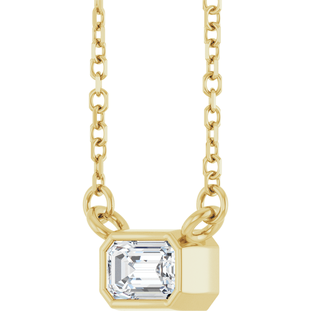 Éclat Solitaire Emerald-Cut Diamond Necklace