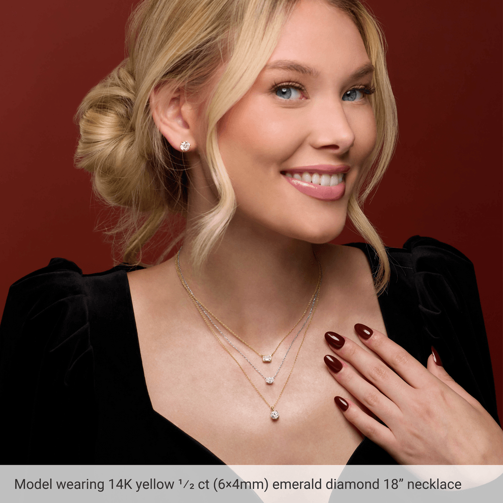 Éclat Solitaire Emerald-Cut Diamond Necklace