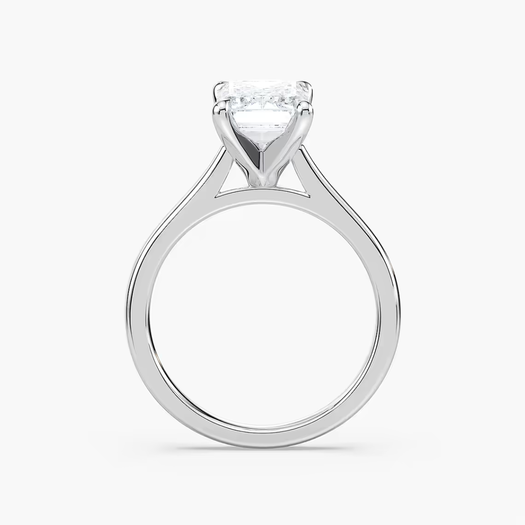 *Emerald Dior Claw Prong Solitaire Stackable