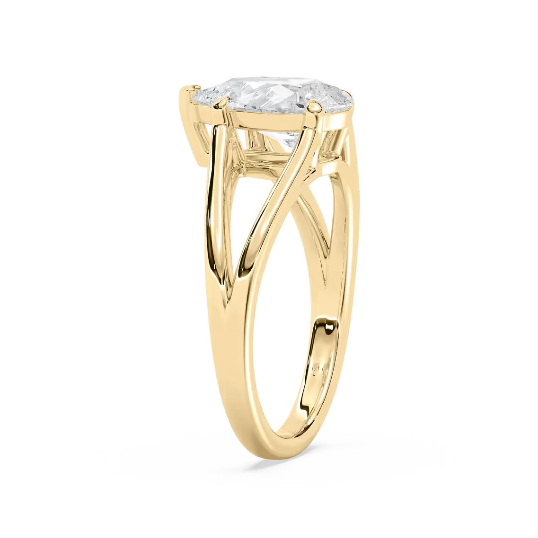 *Pear Esme Open Shank Solitaire