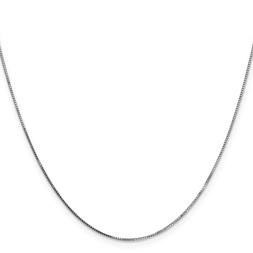 14K White Gold .85mm Box with Spring Ring Clasp Chain