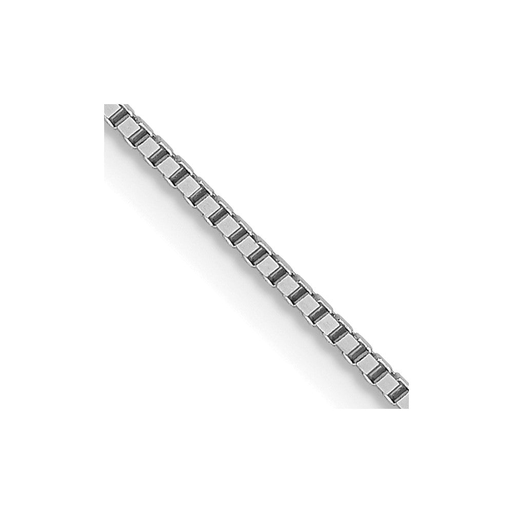 14K White Gold .85mm Box with Spring Ring Clasp Chain