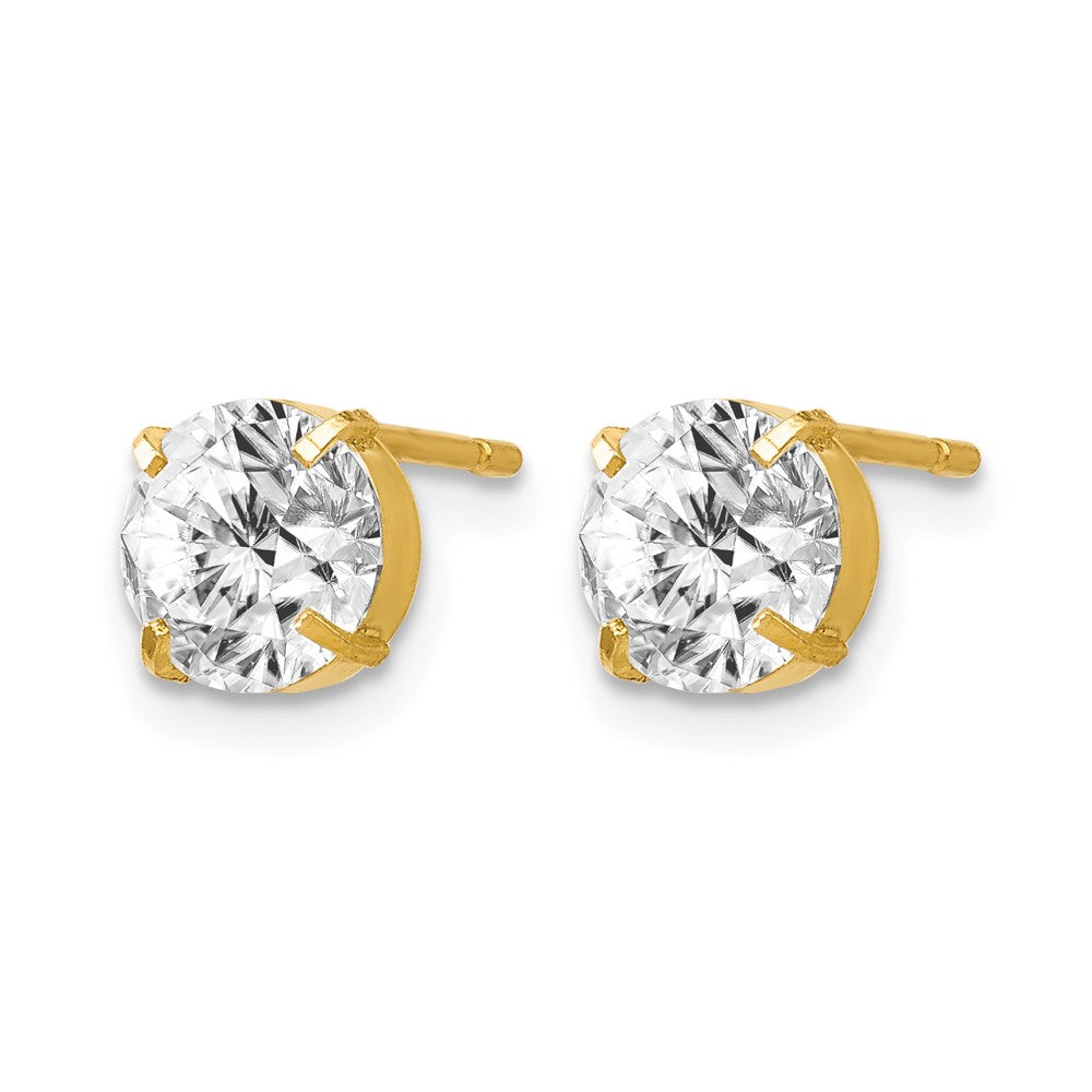 14K CZ Stud 6.0mm Earrings