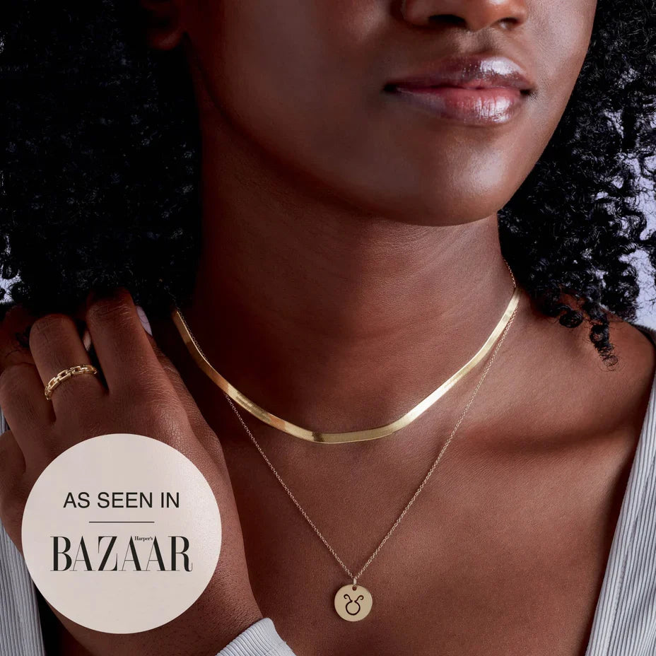 Lame d’Or Collier 2.8mm Flexible Herringbone Necklace 14K Yellow Gold