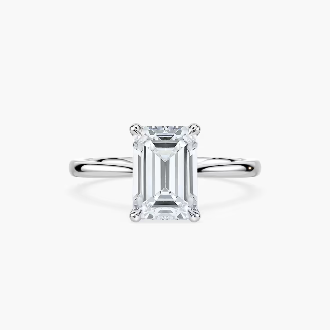 *Emerald Dior Claw Prong Solitaire Stackable