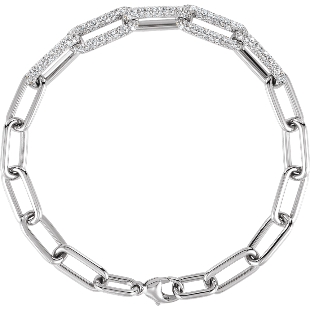 Liens de Lumière 1 1/2 CTW Lab-Grown Diamond Paperclip Bracelet