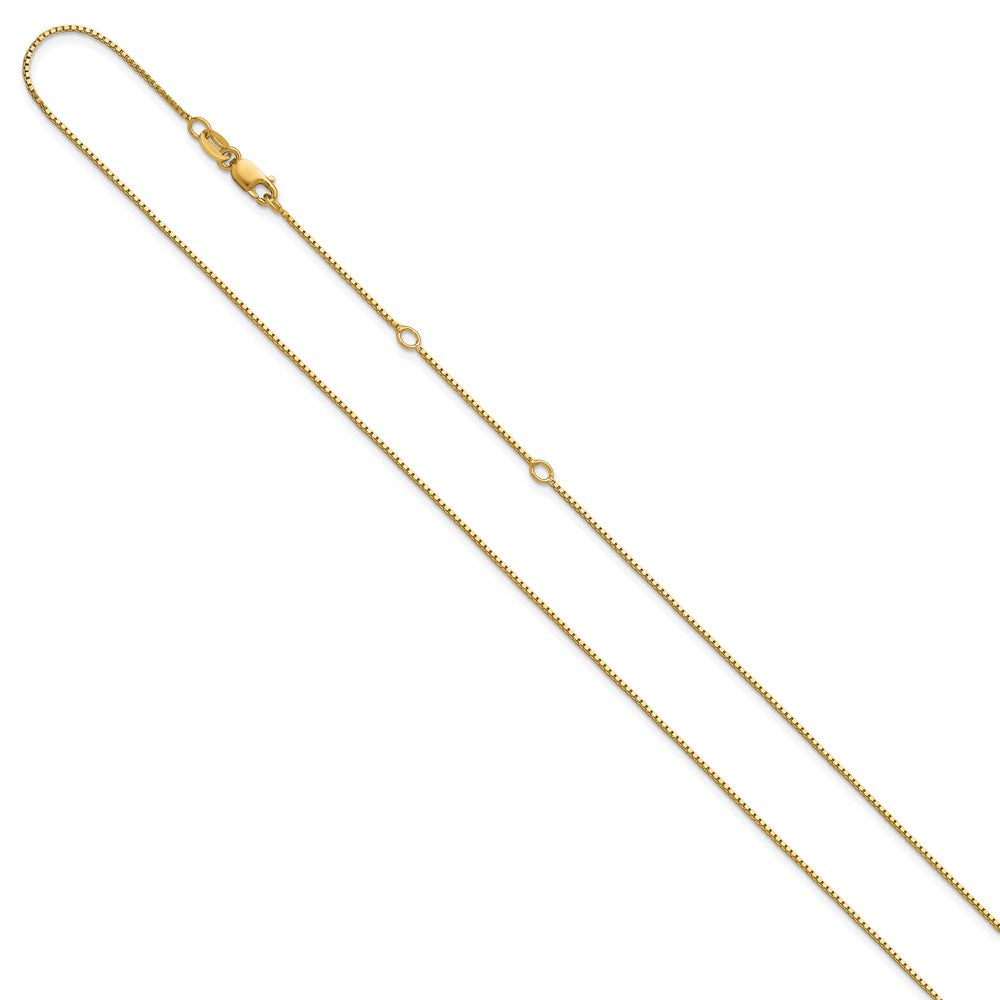 SS Gold-plated .85mm Box 1in+1in Adjustable Chain
