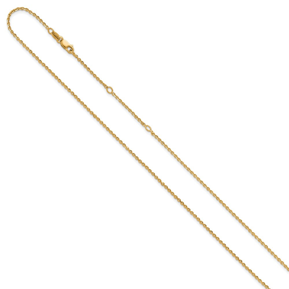 SS Gold-plat Polish/Dia-cut 1.45mm Cable 1in+1in Adjustable Chain