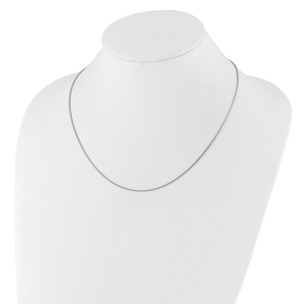Sterling Silver Rhodium-plated Adjustable 1.1mm Snake Chain