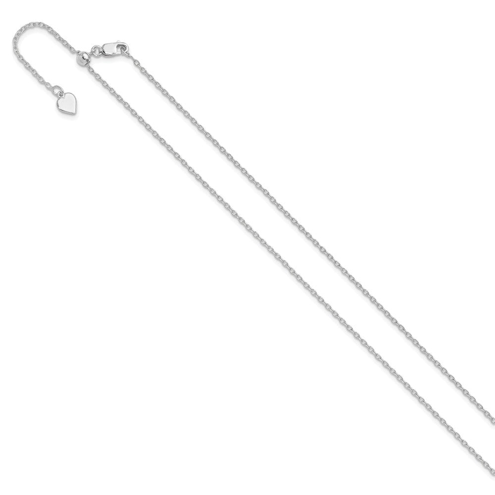 Sterling Silver Rhodium-plated Adjustable 1.4mm Cable Chain