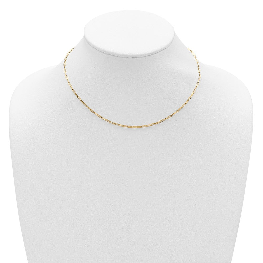 Sterling Silver Gold-plt 2.3mm Paperclip 1in+1in Adjustable Chain