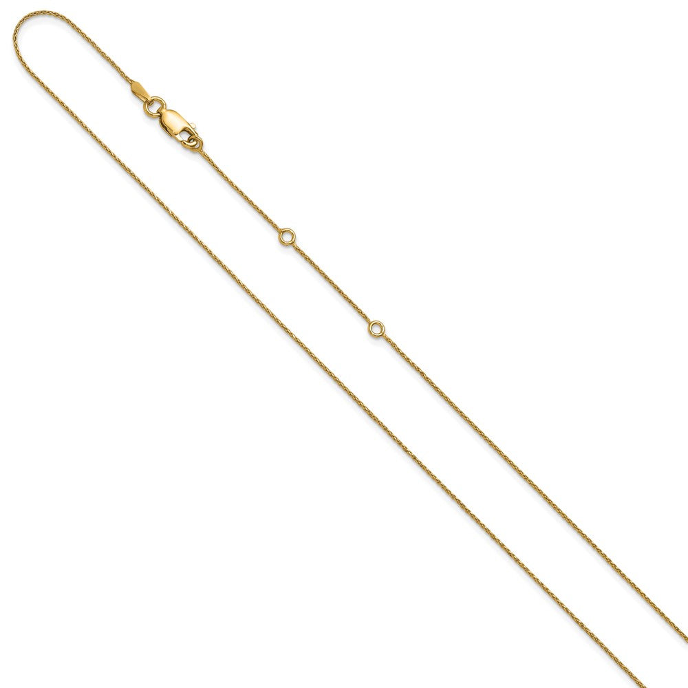 Sterling Silver Gold-plated .85mm Diamond-cut Spiga 1in+1in Adjustable Cha