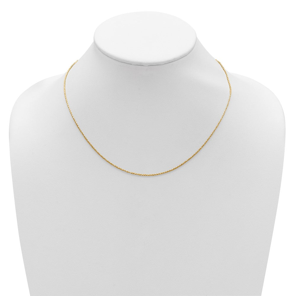 Sterling Silver Gold-plated 1.2mm Diamond-cut Spiga 1in+1in Adjustable Cha