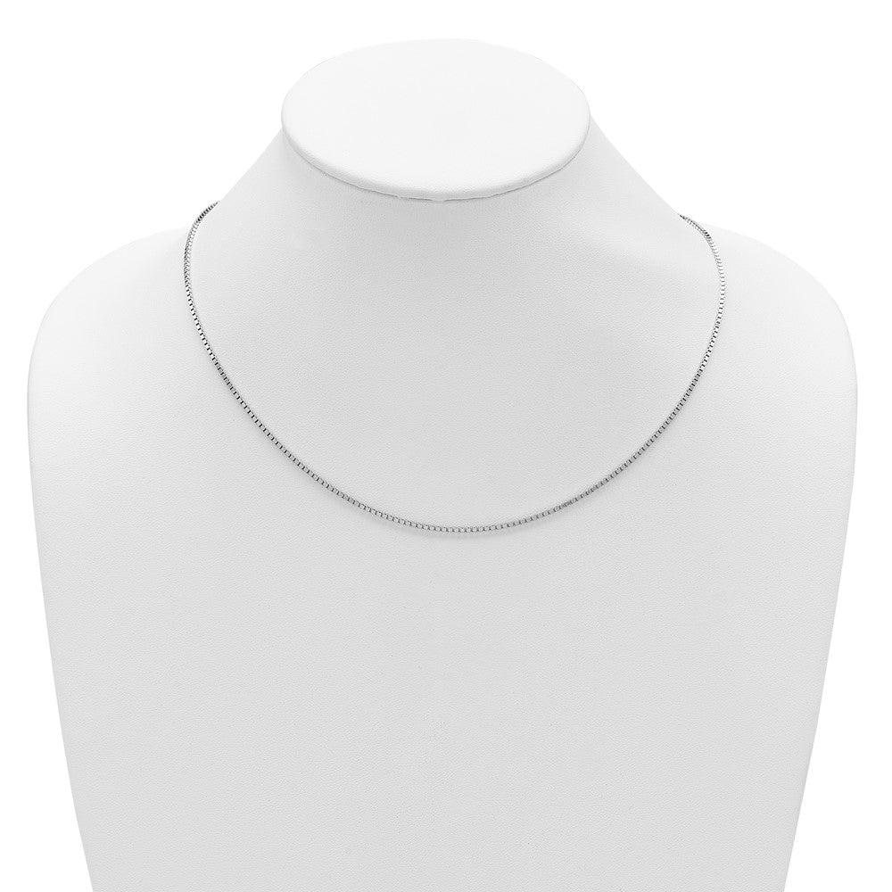 Sterling Silver Rhodium-plated Adjustable 1.5mm Box Chain