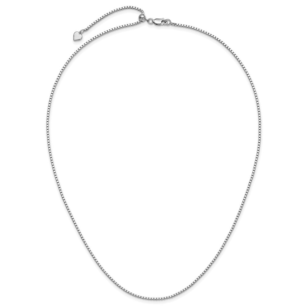Sterling Silver Rhodium-plated Adjustable 1.5mm Box Chain